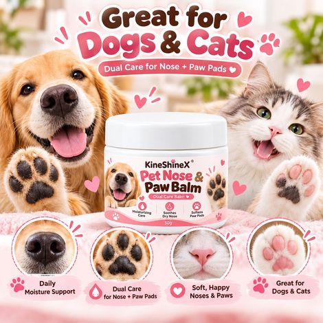 KineShineX Pet Nose and Paw Pad Dual-Area Care Cream for Dogs and Cats, Moisturizing Cream for Pet Meat (1/4)