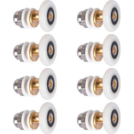Roulettes pour porte de douche - Lot de 8, roulettes de rechange de 25 mm pour porte de douche coulissante (1/4)