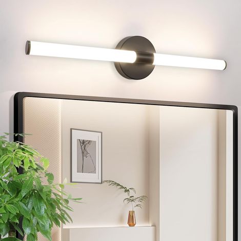 Aplique de baño LED GBLY - Lámpara de baño de 60 cm, 8 W, luz de pared negra, 4000 K, blanco neutro, moderna, resistente al agua, IP44. (1/5)