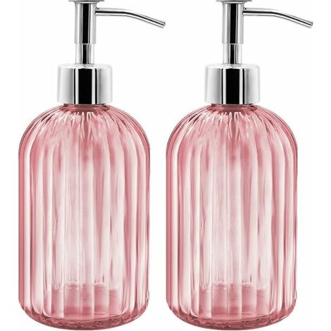 Distributeur De Savon Liquide - Verre Sans Plomb - 400 ML - Pour Cuisine Et Salle De Bain - Lot De 2 (1/5)