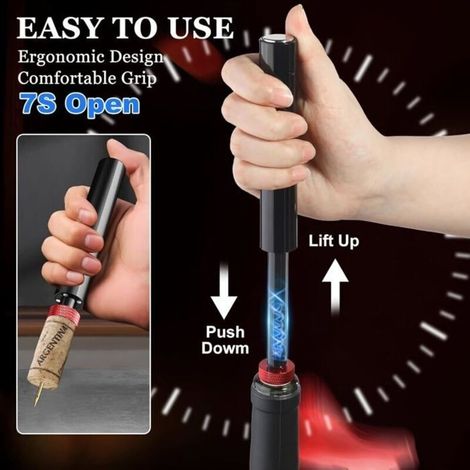 Bouchon, Tire-Bouchon à Pression d\'air 7S Cork Pops Out Décapsuleur de Pompe Ouvre Bouteille Vin Outils Portable Accessoire pour (1/4)