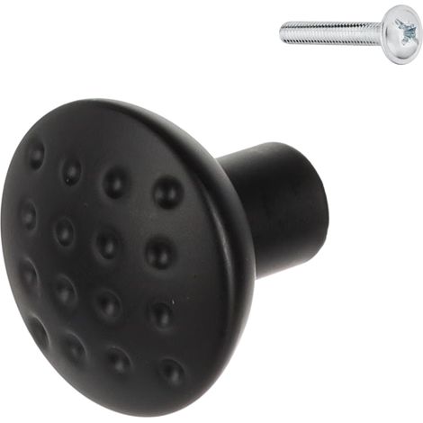 Perilla de mueble redonda negra mate Riex XK07 (1/5)