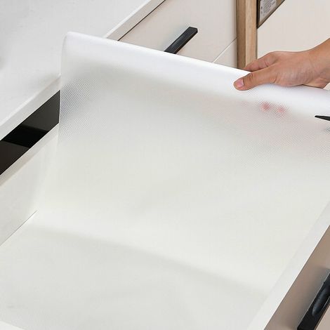 Jiubiaz 2x Tapis pour tiroirs, tapis antidérapant, tapis pour armoires, découpable, EVA, étagères, armoires, imperméable, transparent (1/5)