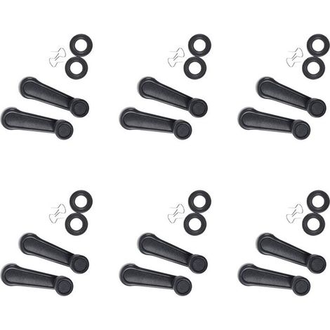 Adecuado para 12 varillas/manivelas universales de plástico para ventanillas de coche, color gris.