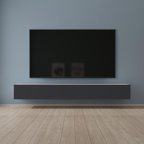 Mai & Mai Fernsehtisch Fernsehschrank TV Schrank Verdeckter Griff mit Soft-Close Lowboard Hängeschrank für Wohnzimmer in Matt Weiß + Matt Anthrazit BTH: 240x40,2x30 cm Fernsehschrank02 (1/5)