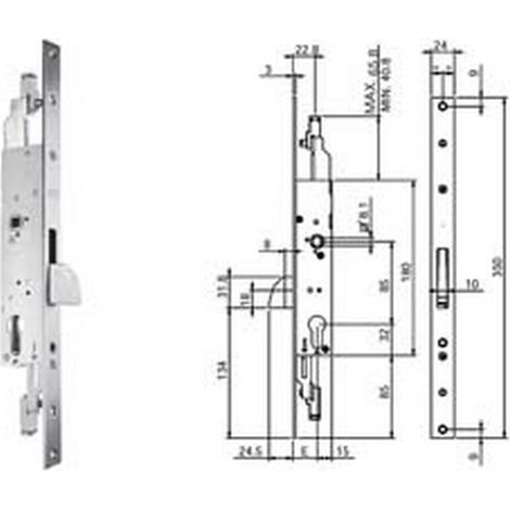 1PZ SERRATURA TRIPLICE INFILARE PER MONTANTI E PERSIANE SENZA SCROCCO N98800 - MM.35 (N9880035000)