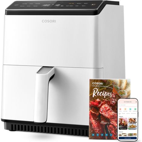 COSORI Friggitrice ad Aria, Air Fryer 6,4L (1,8Kg), Forno Elettrico, Doppia Resistenza, Connessione Wifi, 12 Funzioni Preimpostate, Libro&APP Ricette, 1700W, P583S Bianco (1/4)
