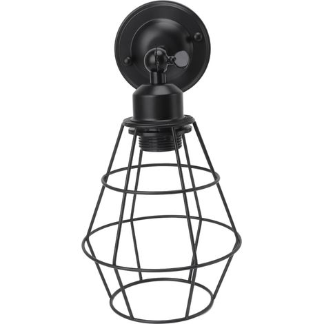 Wandleuchte im rustikalen Stil, industrielle Wandmontage, Vintage-Nachttischlampe, E27/E26-Schraubfassung mit Schalter, EU-Stecker 100–240 V (1/5)