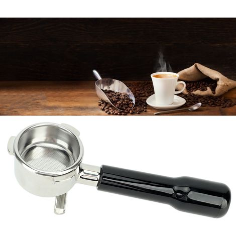 Poignée en acier inoxydable de 54 mm pour machines à café Platinum 870/880, poignée double tasse, double bec, modèle C2, plastique noir. (1/5)