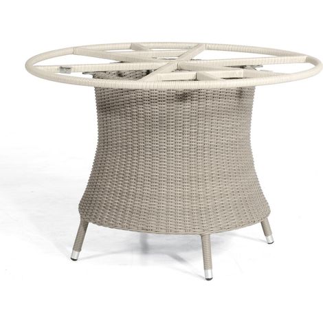 Tischgestell Base-Polyrattan 110 cm rund Alu/KS stone-grey