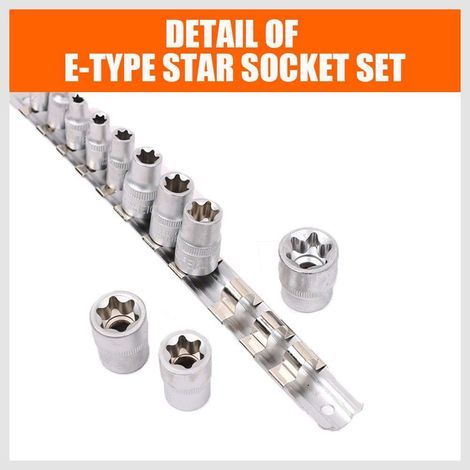 Coffret de 11 clés à douille, douilles hexagonales, outillage automobile avec rail de guidage, 345 g (1/5)