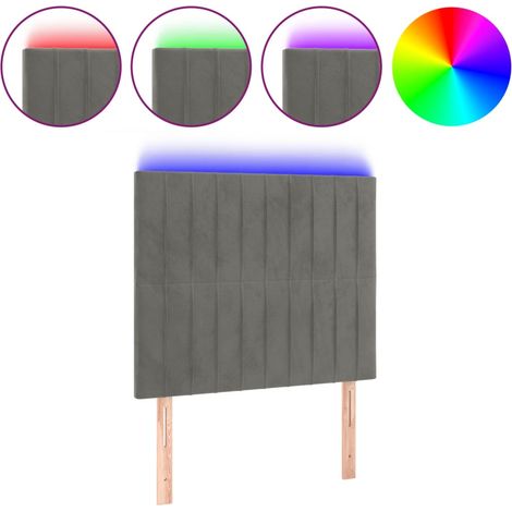 Maison Exclusive - Testiera a LED Grigio Chiaro 80x5x118/128 cm in Velluto