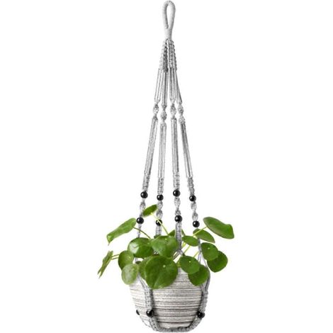 Support pour plantes en macramé fait main, panier suspendu d'intérieur -- (1/5)