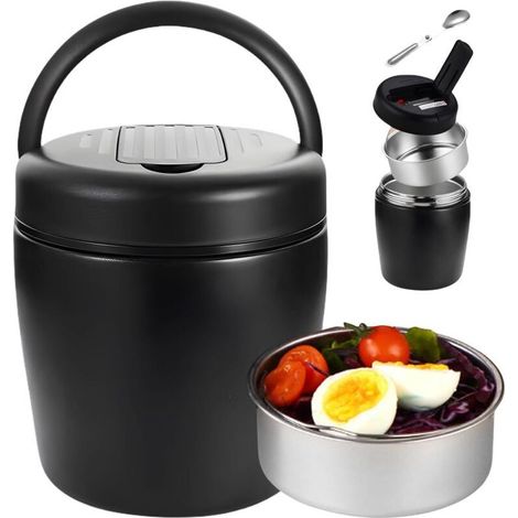 Boîte Alimentaire Isotherme, 1500 ml Boite Isotherme Repas Chaud, Thermos Alimentaire Chaud En Acier Inoxydable (1/5)