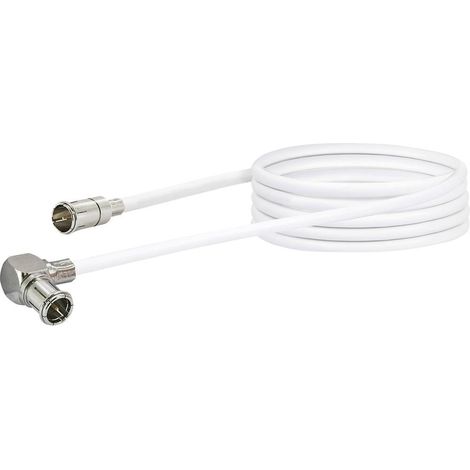 Schwaiger antenne Câble de raccordement [1x F à raccord rapide - 1x Mini DAT mâle] 1.50 m 90 dB blanc (1/2)