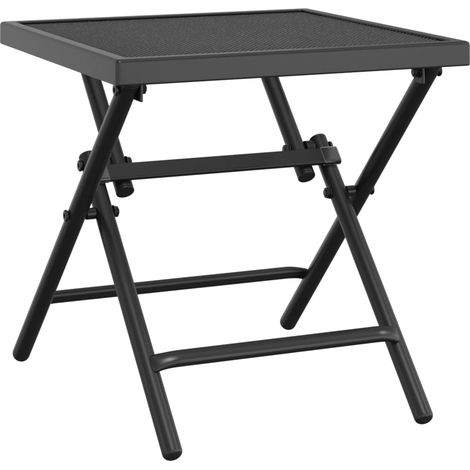 Table de jardin Table d'extérieur pliable anthracite 38x38x38 cm Treillis d'acier (1/5)