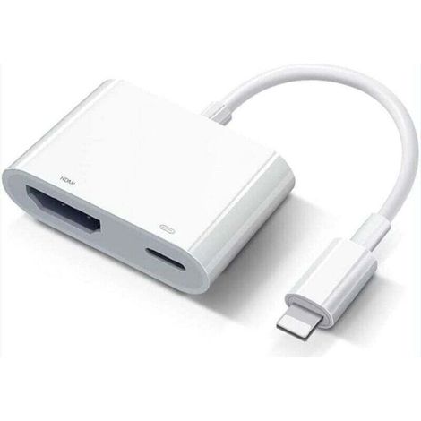 Adaptador AV digital Lightning de Apple, adaptador Lightning a HDMI con certificación Apple MFi, conector de cable HDMI, sincronización de pantalla 1080P a TV/HDTV/monitor/proyector, compatible con iP