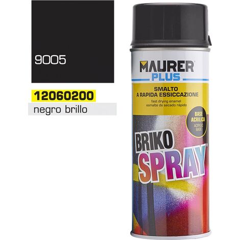MAURER spray pintura negro brillo profundo 400 ml. , Spray negro brillo profundo.- Capacidad: 400 ml.- RAL: 9005.- Esmalte acrílico de uso profesional.- Exc (1/3)