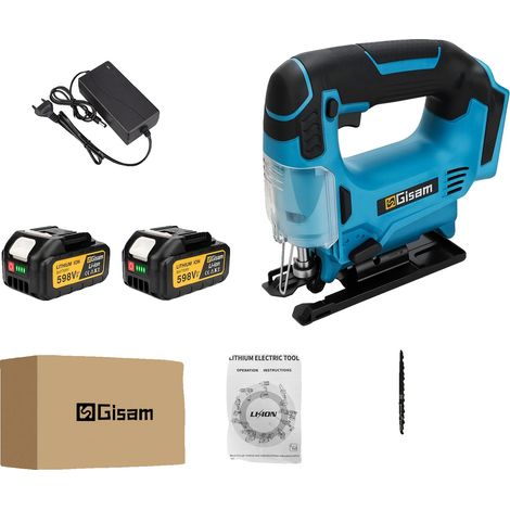 Scie sauteuse, moteur sans balais, vitesse réglable, 2 Batterie (1/2)