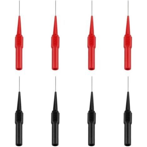 8pcs Test Probe Set, Stainless Steel Test Leads for Multimeter, Multifunctional Test Probes for Multimeter, Electrician, Laboratories (Red and Black) (1/4)