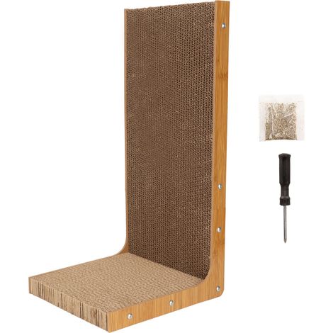Planche à gratter pour chat, griffe de meulage, herbe à chat résistante aux rayures, ondulée drôle pour chats chatons Type L petit (1/5)