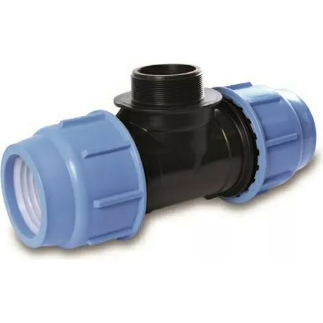 PE-T-Stück mit Gewinde 75-3\' M-75 BLUE SEAL PN10