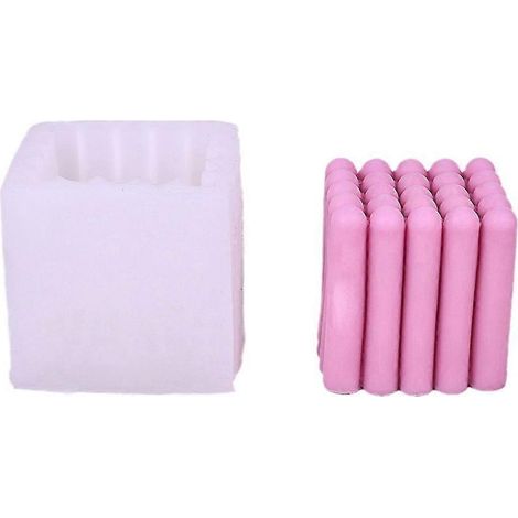 Moules en silicone rayés, moules cubiques pour bougies en résine, pour la fabrication de bougies parfumées maison. (1/4)