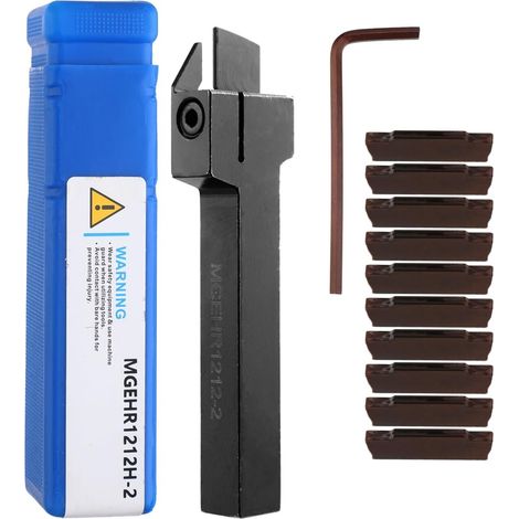 Applicable MGEHR1212-2 Porte-Outil de Rainurage Externe 12x100mm avec Inserts en Carbure Outil de Tournage pour Tour avec 10 Lames MGMN200