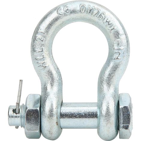 Manille d'Ancrage G2130 2T 3.25T 4.75T 6.5T Manille d'Ancrage en Acier Allié Résistant Type d'Arc en Acier avec Pièces De Machine De Levage De Navire à Écrou(2T(2pcs)) (1/5)