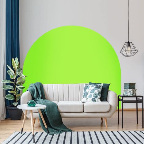 Autocollant Lit Tête de Lit Arche Stickers Muraux Papier Peint Demi Cercle pour Décoration Salon et Chambre L115 x H115 cm Vert Pomme (1/5)