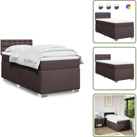 Boxspringbett mit Matratze Dunkelbraun 90x200 cm Stoff - Boxspringbett - Doppelbett - Bettenrahmen - Lattenrost - Matratze (1/5)