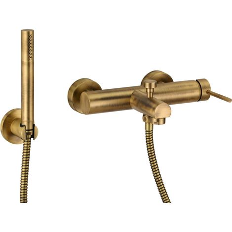 Miscelatore monocomando vasca esterno colore bronzo con doccetta e supporto Gattoni Easy 2201/22VB Bronzo