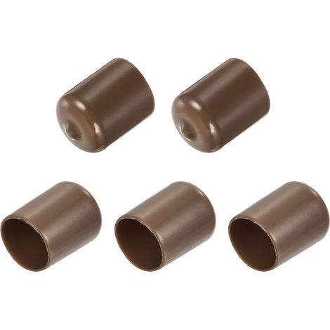 5pcs Embouts en Caoutchouc, 22 mm ID Vis Filetage Protecteur en PVC Embouts de Protection Flexible pour Tube Métallique, Câbles, Fils, Tige, Écrou et Cache Boulon, Brun (1/5)