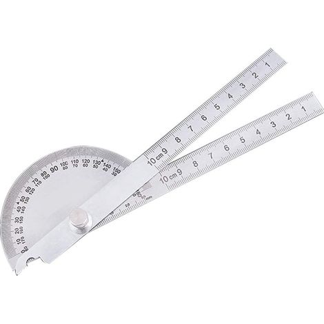 Angle Rapporteur, Règle d'Angle Réglable, Rapporteur d'Angl, Inoxydable Acier Rapporteur, Rapporteur Degré, Précision Double Tige Angle Finder Règle pour La Mesure De Dessin De Peinture (1/5)