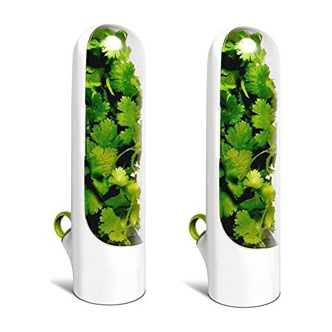 Knadgbft Lot de 2 boîtes à capsules – Boîte de conservation pour herbes aromatiques, conteneurs de conservation des aliments, conservation des légumes pour aneth et coriandre (1/5)