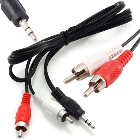 Adattatore da jack maschio da 3,5 mm a 2 x RCA maschio cinch da 1 m (1/5)
