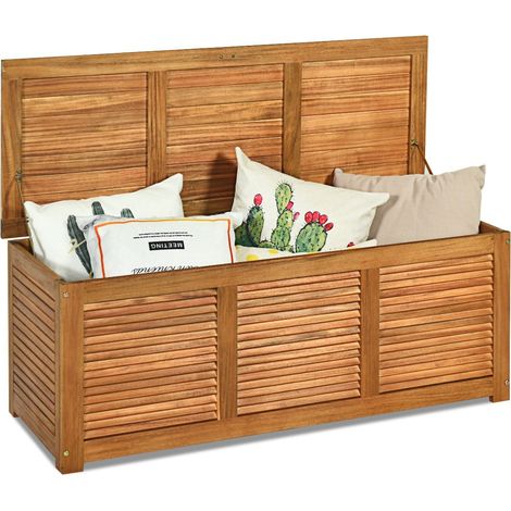 Gartenbox aufbewahrungsbox fur garten und hinterhof akazienholz 120x45x45cm (1/5)