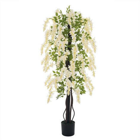 Glycine artificielle 165 cm en pot, plastique réaliste pour décoration bureau salon chambre
