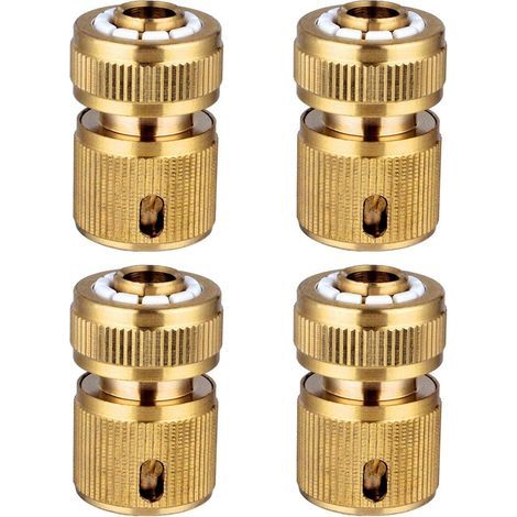 4-teiliges Messing-Schnellkupplungsset für Gartenschläuche, 1/2"-Schnellkupplungen (1/4)