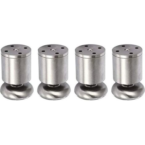 4-Piece Furniture Leg Set, Height-Adjustable Stainless Steel Furniture Legs, Table Legs, 50 x 80 mm, Rubber Pads, Safe and Quiet (1/5)
