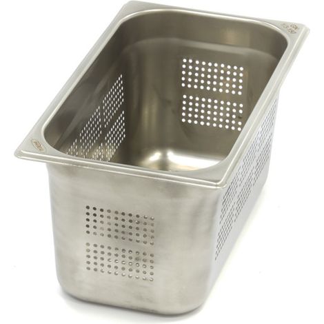 Conteneur gastronorme - GN 1/3 - 15 cm de profondeur - Acier inoxydable - Perforé - Maxima (1/3)