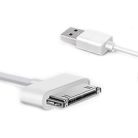 Câble de charge et de synchronisation de données 30 broches mâle vers USB mâle pour iPad / 2 / 3, iPhone 4 et 4s, iPod Nano, iPod Touch, longueur : 1 m (blanc) (1/3)