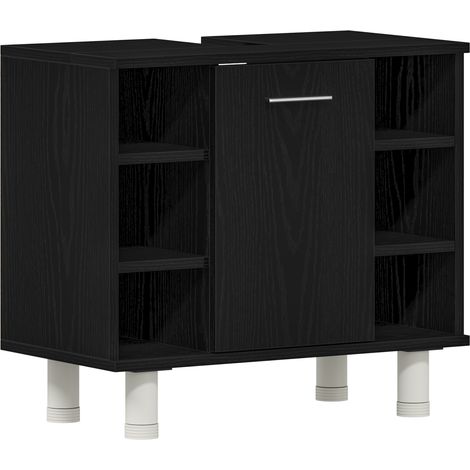 Maison Exclusive - Badezimmerschrank mit Tür Schwarz Eichen-Optik