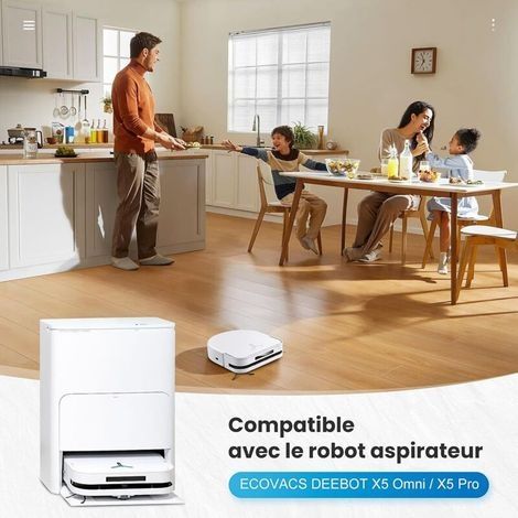 20-teiliges Zubehörset für den ECOVACS DEEBOT X5 Omni / X5 Pro Saugroboter. Enthält: 1 Hauptbürste, 4 HEPA-Filter, 4 Tücher, 6 Staubbeutel, 4 Seitenbürsten und 1 Reinigungsbürste. (1/3)