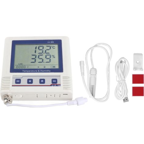 Enregistreur de température et humidité USB, capteur haute précision, écran LCD, alarme, autonomie 1 an, pour maison et bureau (1/5)