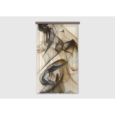Voilage fumée noire - 1 pièce - L 140 cm x H 245 cm (1/5)