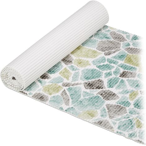 Relaxdays Soft Foam Mat, Cut to Size, Bath, Sauna, Pool, Anti-Slip, Yard Goods, Several Sizes, 300 cm, Blue/White