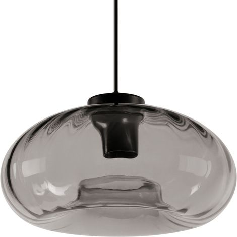 OSRAM Suspension en verre fumé DECOR, verre fumé en métal noir, version E27, diamètre 280 mm (1/5)