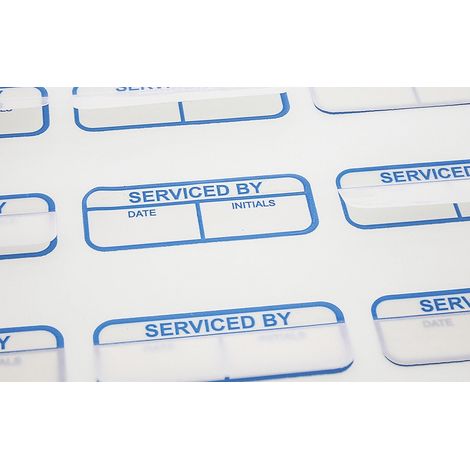 Étiquette pré-imprimée RS PRO Blanc, 120 par paquet ( Prix pour Sachet de 120 )