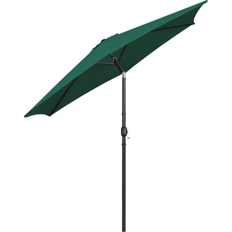 Homevive Sombrilla de Jardín Inclinable con Manivela Parasol de Jardín con Protección UV Diámetro de 294 cm para Terraza Patio Playa Balcón Verde Oscuro (1/5)